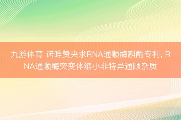 九游体育 诺唯赞央求RNA通顺酶斟酌专利， RNA通顺酶突变体缩小非特异通顺杂质
