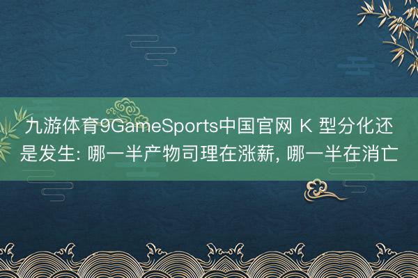 九游体育9GameSports中国官网 K 型分化还是发生: 哪一半产物司理在涨薪， 哪一半在消亡