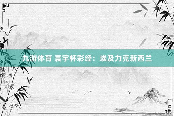 九游体育 寰宇杯彩经：埃及力克新西兰